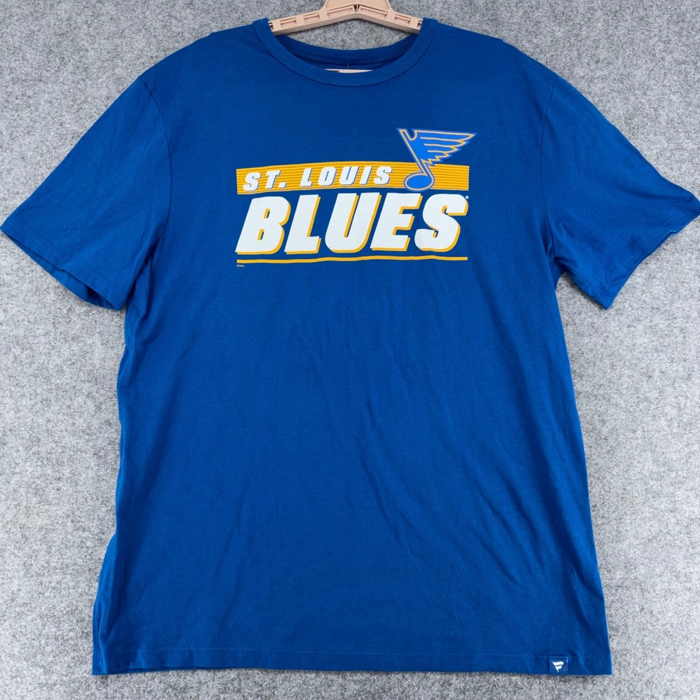 Fanatics St Louis Blues NHL T-Shirt Mens Large Aviator Blue Cotton FM01-770M-2HD